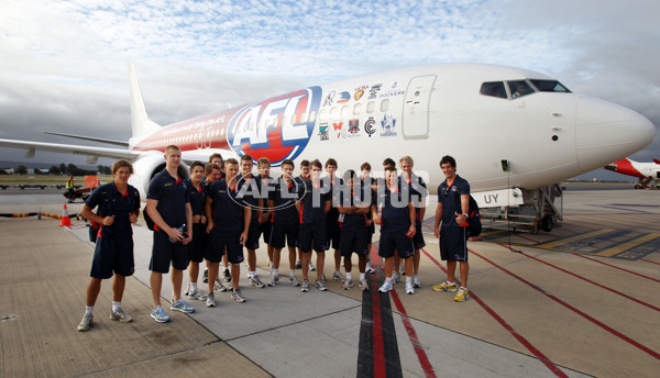 AFL 2011 Media - Adelaide Crows With New Virgin Plane - 221743