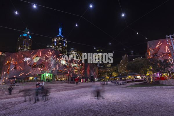 AFLW 2023 Media - AFLW Lights Up Melbourne CBD - A-42629775