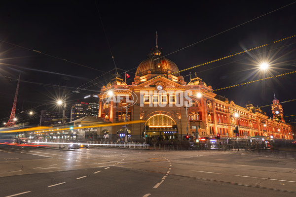 AFLW 2023 Media - AFLW Lights Up Melbourne CBD - A-42630538