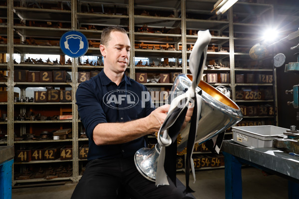 AFL 2023 Media - Collingwood Premiership Cup Engraving - A-44328237