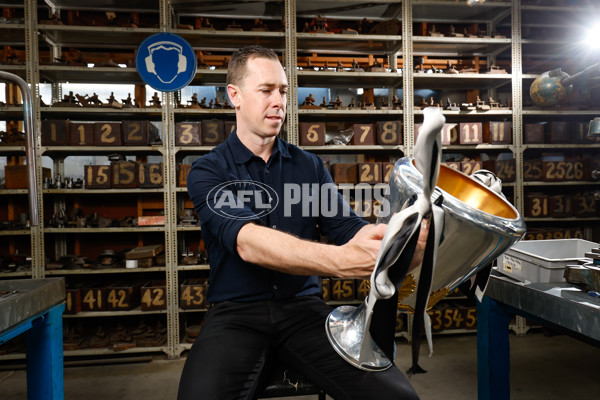 AFL 2023 Media - Collingwood Premiership Cup Engraving - A-44328239
